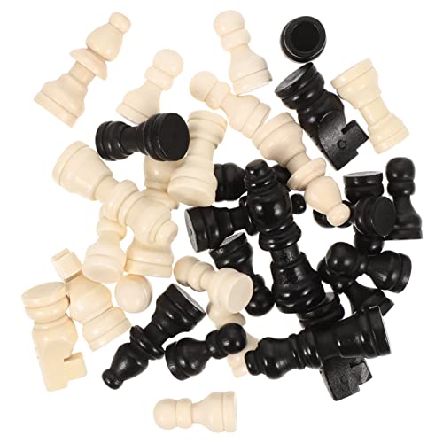 Hohopeti 2Sätze Mini Holz Schachspiel Set Schachfiguren Teiliges Set für Schachbrett Schachbrettzubehör für Familie und Freunde Freizeit und Lernspiele von Hohopeti
