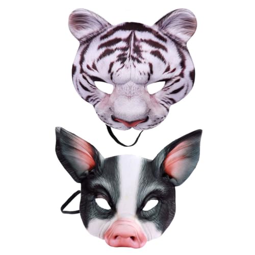 Hohopeti 2St lustige Maske halloween masken halloweenmaske karnevalsmaske Schweinekopfmaske Kindermaske Maskerade-Maske Kostüm Gesichtsmaske Cosplay-Gesichtsmaske Tier Leistungsrequisiten von Hohopeti