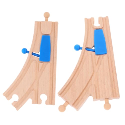 Hohopeti 2stücke Teiliges Holzschienen-Switch-Set Mit Kurven Für Junge Mädchen Kompatibel Mit Gängigen Holzeisenbahnmarken Fördert Kreatives Spielen Und Kognitive Entwicklung von Hohopeti