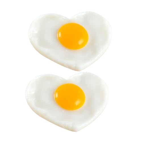 Hohopeti 2 Stücke Realistisches Gefälschtes Spiegelei für Küche Fotografie PVC Spiegeleier Modell für Restaurants Spielküchen von Hohopeti