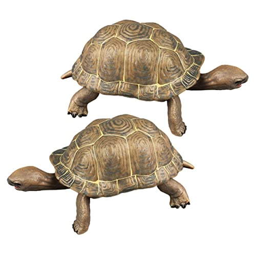 Hohopeti 2Stücke Realistische Landschildkröten Modelle aus Lebensechte Schildkrötenfiguren für Deko Lernspielzeug und Gartenverschönerung von Hohopeti