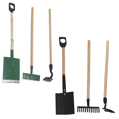 Hohopeti Dollhouse Zubehör Miniatur Werkzeug 2er Set Miniatur Gartenwerkzeuge Für Puppenhäuser Dekorative Mini Farm Tools Und Ideal Für Und Miniatur Deko Puppenhaus Zubehör von Hohopeti