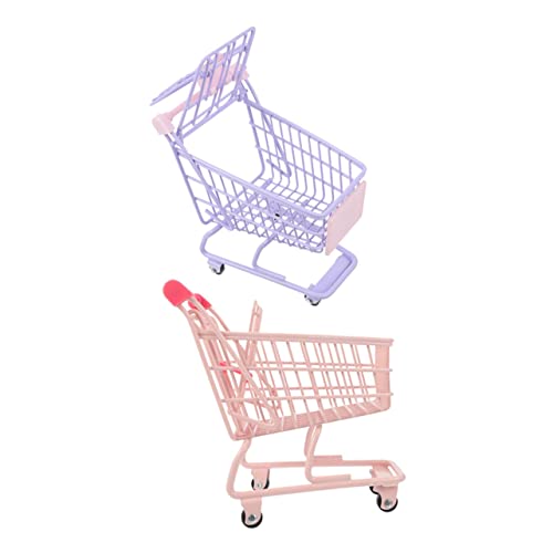 Hohopeti 2pcs Einkaufswagen Spielzeug Kleiner Supermarkt Einkaufswagen Desk Vorstellungsorganisator Wohnkultur von Hohopeti