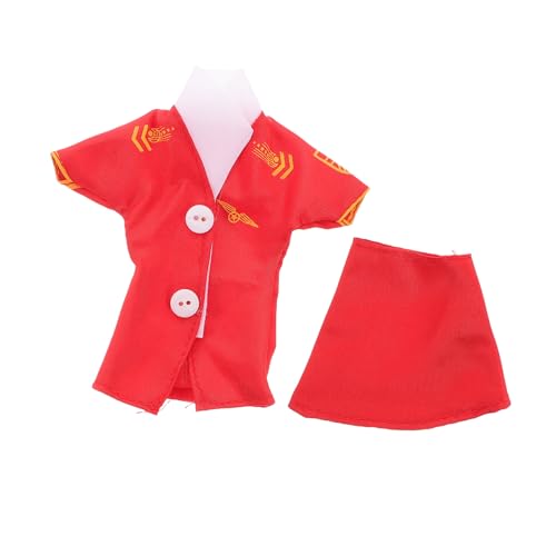 Hohopeti 2pcs Mädchenpuppenkleidung Set Für 30 cm Dolls Fashion Flight Attendant Uniform Und Rock Puppenzubehör Für Puppenoutfits Spielen Requisiten von Hohopeti