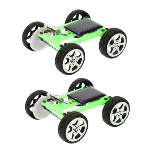 Hohopeti 2pcs Solar Powered Car Model Kit Für Kinder Stem -lern- Und Wissenschaftsexperimente DIY Engineering Set Motor- Und Autobaugruppenkomponenten Grün Grün von Hohopeti