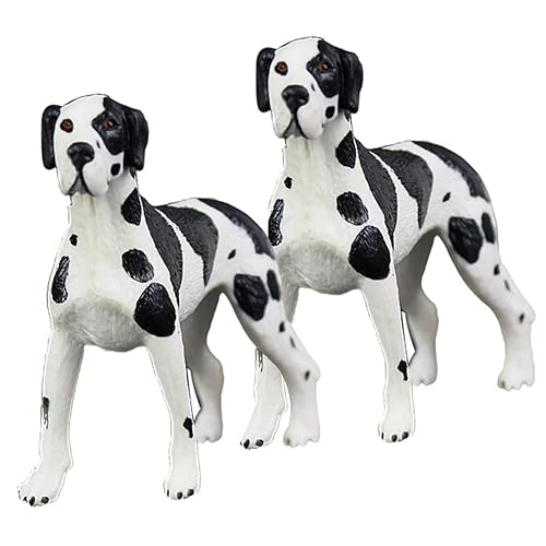 Hohopeti 2st Hundeschmuck Tierkognitives Modell Kleines Hundespielzeug Französische Hundestatuen Welpenspielzeug Für Kinder Desktop-hundeverzierung Gefleckte Hundemodelle Haustier Plastik von Hohopeti