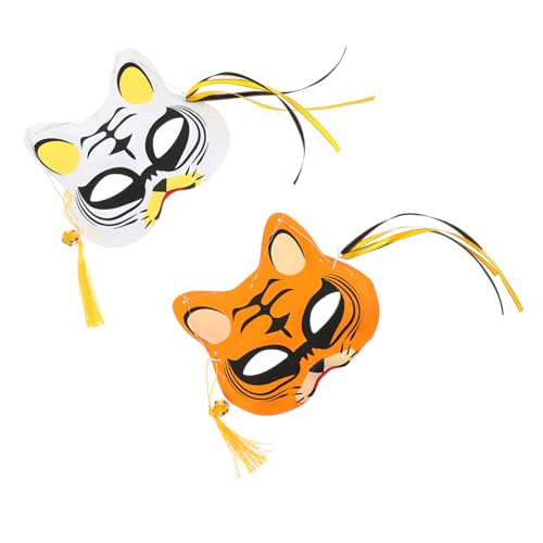 Hohopeti 2st Tiger Maske Halloween-maske Partyzubehör Partymasken Für Das Neue Jahr Halloween-fuchsmasken Kinderkleid Kleid Für Kinder Party-performance-maske Requisiten Karikatur Plastik von Hohopeti