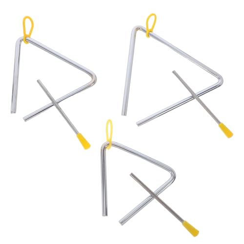 Hohopeti 3 Sätze Orff Triangel Set mit Schlägeln aus Stahl Klare Töne Langlebig Fördert Feinmotorik und Rhythmus für Kindergarten Musikunterricht von Hohopeti