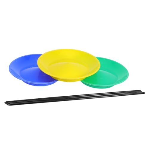 Hohopeti 3 Satz Jonglier-Plattenspieler Handstock jonglieren Zirkusvorstellungsstütze Handspielspielzeug mit Handstangen rotierende Teller für Brett drehen Trick-Requisiten Plastik Hohopeti 3 Satz Jonglier-Plattenspieler Handstock jonglieren Zirkusvorstellungsstütze Handspielspielzeug mit Handstangen rotierende Teller für Brett drehen Trick-Requisiten Plastik von Hohopeti