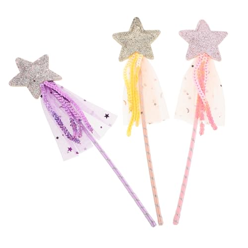 Hohopeti 3 Stück Halloween Sternförmig Leicht und Tragbar für Kleine Mädchen Cosplay Geburtstagsfeier Zubehör Rosa Gold von Hohopeti
