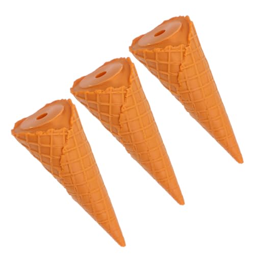 Hohopeti 3 Stück Realistische Eistüten deko Großes Karamellfarbenes Simulationseis Langlebige Dessert Modelle für Eiscafé Deko Tischdekoration und Fotorequisiten von Hohopeti