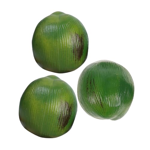 Hohopeti 3 Stück Realistische Künstliche Kokosnüsse Tropische Hawaii Deko für Strand und Sommerparty Authentische Künstliche Früchte Vielseitige Partydekoration von Hohopeti