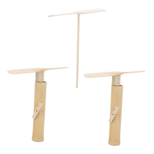 Hohopeti 3 Stück Teiliges Bambus Fluginsekt für Leichtes Outdoor Flugspielzeug mit Ziehschnur und Handstart Fördert Geschicklichkeit und Gemeinsames für Familienaktivitäten von Hohopeti