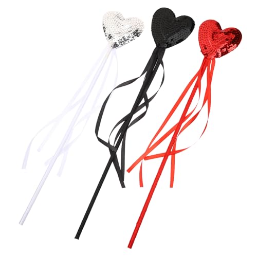Hohopeti 3 Stück Teiliges Herz zauberstab Pailletten und Satinband Glitzernde Feenstäbe für Mädchen Prinzessinnen kostümzubehör für Party Geburtstag Karneval und Themenfeiern Hohopeti 3 Stück Teiliges Herz zauberstab Pailletten und Satinband Glitzernde Feenstäbe für Mädchen Prinzessinnen kostümzubehör für Party Geburtstag Karneval und Themenfeiern von Hohopeti