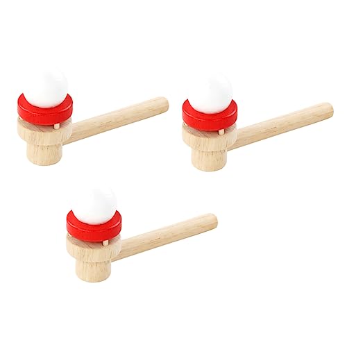 Hohopeti 3 Stück Teiliges Holz Blaspielzeug für Schwebende Lustige Blasbälle zur Atemkontrolle Motorischen Entwicklung und Eltern Junge Mädchen Interaktion Geeignet für Outdoor Spiel und von Hohopeti
