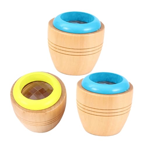 Hohopeti 3 Stück Teiliges Kaleidoskop Holzspielzeug Rotierend Buntes Lernspielzeug für Förderspielzeug Montessori Geeignet Ab Jahre mit Farbenfrohen Mustern und Praktischem Zufällige Farbe von Hohopeti