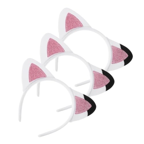 Hohopeti 3 Stück Teiliges Katzenohren Haarband Niedliches Stirnband mit Glitzernden Kleinen Katzenohren Leichtes Haarschmuck Accessoire für Mädchen und Frauen für Karneval Cosplay und von Hohopeti
