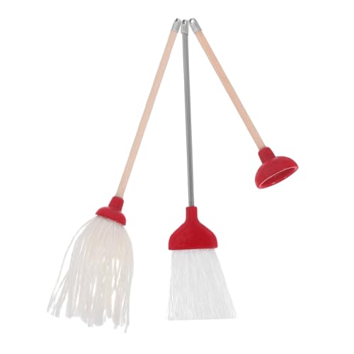 Hohopeti 3 Stück Teiliges Mini Reinigungsset für Puppenhaus Badezimmer Detailgetreuer Mini Mopp Besen und Toilettenwerkzeuge Langlebige Miniatur Zubehörteile für Kreatives Rollenspiel und Hohopeti 3 Stück Teiliges Mini Reinigungsset für Puppenhaus Badezimmer Detailgetreuer Mini Mopp Besen und Toilettenwerkzeuge Langlebige Miniatur Zubehörteile für Kreatives Rollenspiel und von Hohopeti