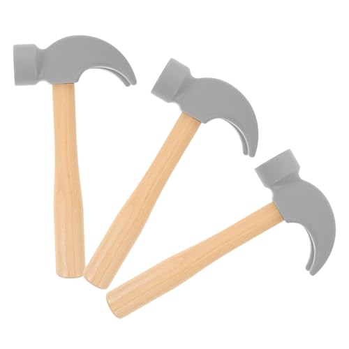 Hohopeti 3 Stück Teiliges Montessori Holzhammer für Pädagogisches Holz Werkzeugset mit Glatten Kanten Fördert Kreatives Rollenspiel und Motorische Fähigkeiten für Geburtstagsfeiern und von Hohopeti