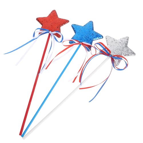 Hohopeti 3 Stück Teiliges Patriotic Stern Zauberstäbe mit Pailletten Wiederverwendbare Fünfzackige Stern Designs für Independence Day Partyzubehör Feier Dekoration Buntes für Mädchen Hohopeti 3 Stück Teiliges Patriotic Stern Zauberstäbe mit Pailletten Wiederverwendbare Fünfzackige Stern Designs für Independence Day Partyzubehör Feier Dekoration Buntes für Mädchen von Hohopeti