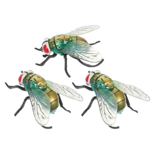 Hohopeti 3 Stück Teiliges Realistische Fliegen Figuren aus Solidem Kunststoff Große Täuschend Echte Insektenmodelle Langlebig und Vielseitig Einsetzbar als Dekoration oder Party-deko von Hohopeti