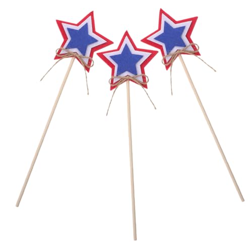 Hohopeti 3 Stück Teiliges Star Fairy Wands aus Filz und Holz Langlebige Independence Day Deko Patriotische Handdekoration mit Flaggenmuster für Nationalfeiertag und Party Hohopeti 3 Stück Teiliges Star Fairy Wands aus Filz und Holz Langlebige Independence Day Deko Patriotische Handdekoration mit Flaggenmuster für Nationalfeiertag und Party von Hohopeti
