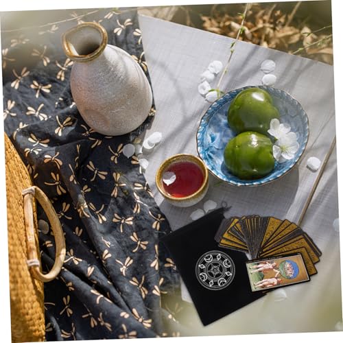 Hohopeti 3 Stück Teiliges Tarot Aufbewahrungsbeutel aus Schwarzem mit Kordelzug Pentagramm Tarot Organizer Taschen für Karten Würfel und Kleine Gegenstände Leicht und Tragbar Hohopeti 3 Stück Teiliges Tarot Aufbewahrungsbeutel aus Schwarzem mit Kordelzug Pentagramm Tarot Organizer Taschen für Karten Würfel und Kleine Gegenstände Leicht und Tragbar von Hohopeti