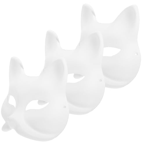 Hohopeti 3 Stück Weiße DIY Papier Fuchsmaske zum Bemalen Halbe Gesichtsmaske aus Papier für Basteln Kostüm Party Halloween und Maskerade Kreative Blanko Tiermaske für Erwachsene Hohopeti 3 Stück Weiße DIY Papier Fuchsmaske zum Bemalen Halbe Gesichtsmaske aus Papier für Basteln Kostüm Party Halloween und Maskerade Kreative Blanko Tiermaske für Erwachsene von Hohopeti