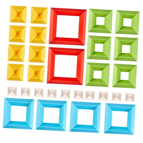 Hohopeti 30 Stück Teiliges Bausteine Stapelspielzeug für Kleinkinder Pädagogisches Bauspielzeug aus Robustem Material Fördert Logisches Denken Kreativität und Hand Auge koordination bei von Hohopeti