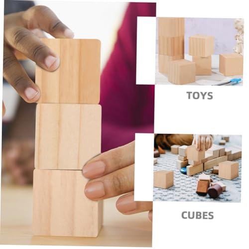 Hohopeti 30 Stück Teiliges Kleine Naturbelassene Holzbausteine Würfel für Kreative Bausteinspiele und Mathematische Lernspiele Schadstofffrei Robust und Kindersicher für Jungen und Mädchen von Hohopeti