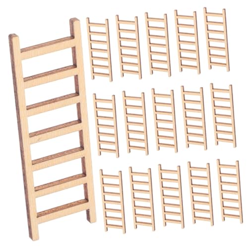 Hohopeti 30 Stück Teiliges Mini Holzleiter- Dekorative Miniatur-Dollhouse-treppe aus Robustem Holz Kompakte DIY-Dekoration für Micro-landschaften Puppenhaus Pflanzenarrangements von Hohopeti