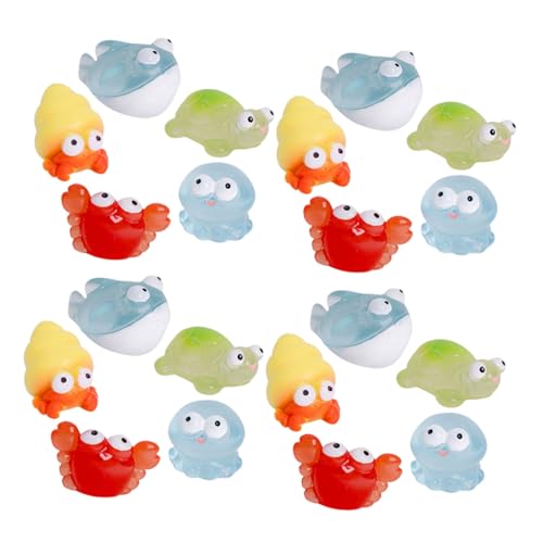 Hohopeti 30 Stück Teiliges Mini Meeresbewohner Figuren aus Harz Detaillierte Ozeanische Tiermodelle für DIY Strand Mikrolandschaft Dekoration Geeignet als und Tischdeko von Hohopeti