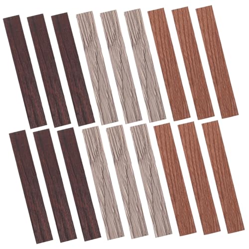Hohopeti 30 Stück Teiliges Miniatur Holz Dollhouse Bodenbelag mit Realistischer Maserung Selbstklebende Holzplanken für DIY Puppenhaus Dekoration und Mini Haus Zubehör von Hohopeti