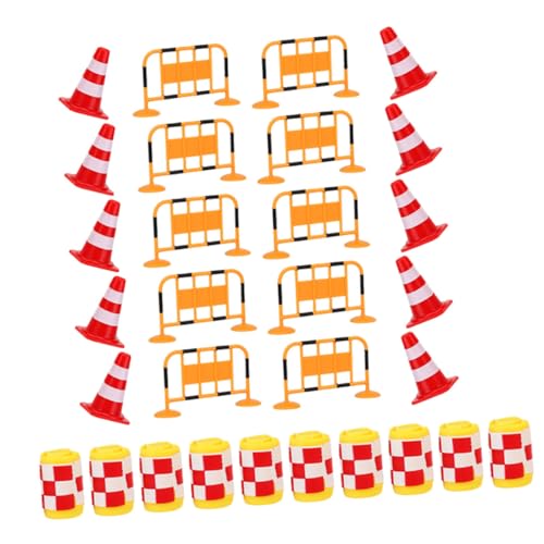 Hohopeti 30 Stück Teiliges Verkehrszeichen Spielset aus Leichte Robuste Verkehrsbarrieren und Kindgerechtes Lernspielzeug für Fantasievolles und Verkehrszeichen Erkennung Sicher von Hohopeti