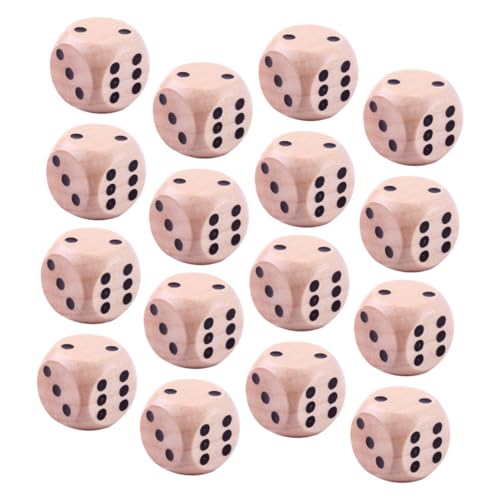 Hohopeti 30Stücke Holzspielwürfel Lustige Punktwürfel für Tischspiele Familienfeiern und Partys für Mathematikspiele und Events Robuste und Sichere Holzwürfel von Hohopeti