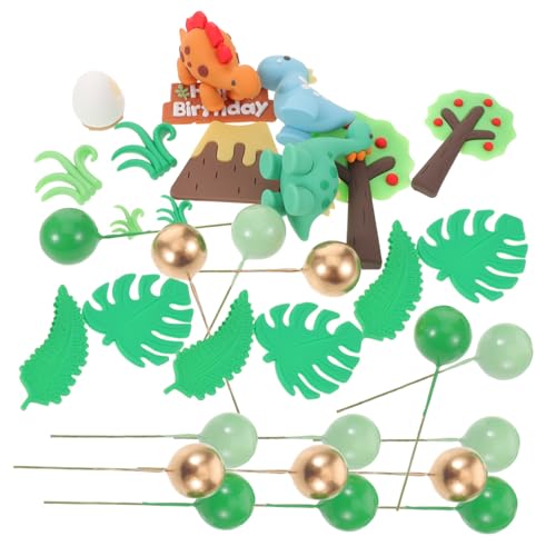 Hohopeti 33 Stück Teiliges Jungle Theme Cake Topper Set mit Farbenfrohen Wildtier-figuren Vielseitige Deko für Geburtstagsparty Einfach Anzubringen für Kreative Wald Farm-mottos von Hohopeti
