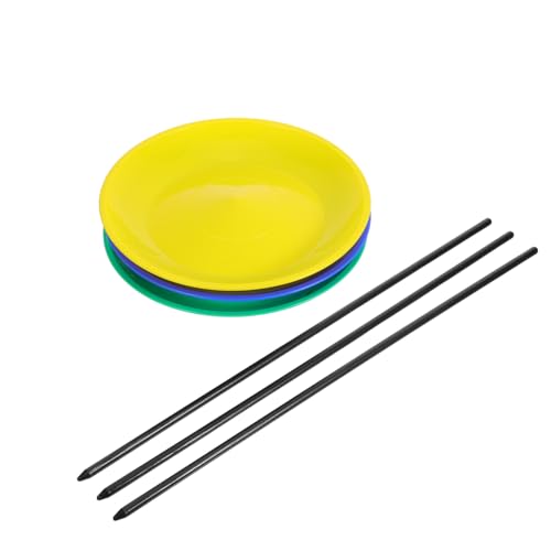 Hohopeti 3Er Set Jonglier Drehteller Zirkus Spielplatten Balance Stick Stress Für Hand Augen Koordinationstraining Drehscheibe Drehteller Set Jonglierteller Aus Kunststoff von Hohopeti