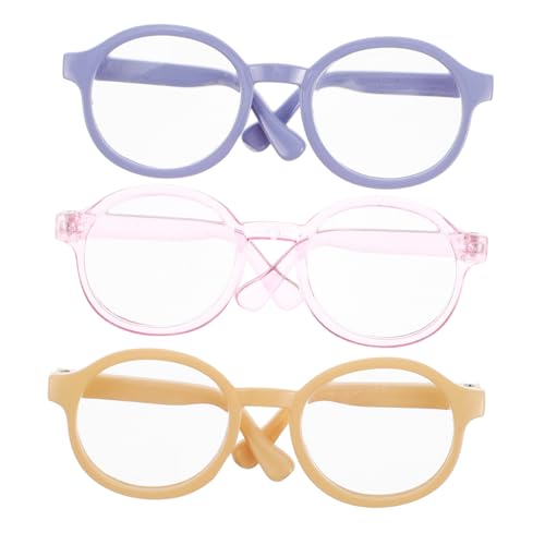 Hohopeti 3pcs Doll Brillen -Requisiten Miniaturpuppenhauszubehör Kleine Plastikgläser Für Puppenpuppen -Dress -Brille Kinder Tun Brille von Hohopeti
