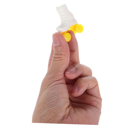 Hohopeti 4 Paare Puppen Rollschuhe Miniatur Kunststoff Rollschuhe für Puppenhaus Zubehör Deko Puppenschuhe für Bastelarbeiten und Puppen von Hohopeti
