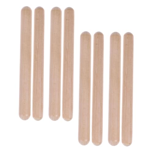 Hohopeti 4 Paare Rhythmusstäbe aus Holz Musikalische Pädagogisches Percussion Instrument Montessori Lernspielzeug für Kleinkinder Ab Jahren Fördert Motorische Fähigkeiten und Musikalisches von Hohopeti