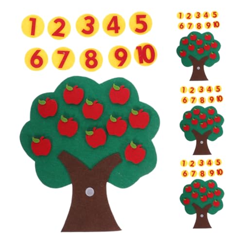 Hohopeti 4 Sätze Filzspielzeug für Vorschule Handgefertigter Lernbereich Pädagogisches Zahlen Memory Spiel Fördert Mathekenntnisse und Kreativität im Kindergarten von Hohopeti