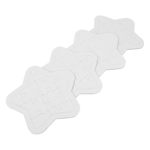 Hohopeti 4 Sätze Teiliges Sternform Blanko Puzzle zum Bemalen DIY Bastelset für Kreatives Malspielzeug Feinmotorik als Geschenk für Junge Mädchen Einfache Montage von Hohopeti