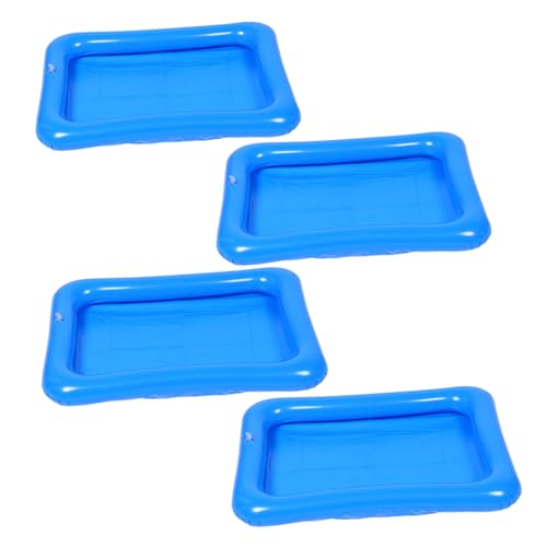 Hohopeti 4 Stück Aufblasbarer Teilig Sand und Wasserpool mit Fischspiel Schwimmender Tragbarer Sommer Spaß für Gruppen Interaktiver Ozeanbälle für Outdoor Spiel und Badewanne von Hohopeti