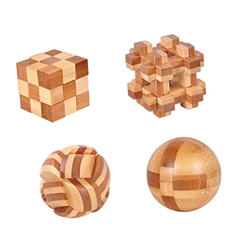 Hohopeti 4 Stück Luban Holzspielzeug Gehirnpuzzle Interaktive Knobelspiele für Erwachsene Fördert Logisches Denken Eltern Junge Mädchen interaktion und Geistige Entwicklung Hohopeti 4 Stück Luban Holzspielzeug Gehirnpuzzle Interaktive Knobelspiele für Erwachsene Fördert Logisches Denken Eltern Junge Mädchen interaktion und Geistige Entwicklung von Hohopeti