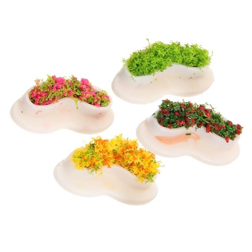 Hohopeti 4 Stück Miniatur Gartenbank Teilig Miniaturbank mit Realistischer Oberfläche Mini Puppenhaus Möbel Dekoration für Micro Garten Puppenhaus Fotografie Requisite und Miniatur von Hohopeti