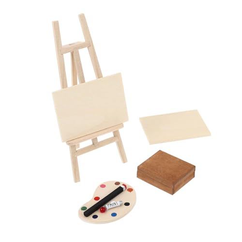 Hohopeti 4 Stück Miniatur Holz Staffelei Set Teilig mit Malpalette und Farbkasten Puppenhaus Möbel Dekoration Kreatives Malzubehör für Aquarell und Ölmalerei Detailreiche Mini Kunstszene Hohopeti 4 Stück Miniatur Holz Staffelei Set Teilig mit Malpalette und Farbkasten Puppenhaus Möbel Dekoration Kreatives Malzubehör für Aquarell und Ölmalerei Detailreiche Mini Kunstszene von Hohopeti