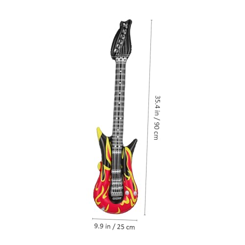 Hohopeti 4 Stück Teiliges Aufblasbares Gitarrenspielzeug aus PVC Wiederverwendbar Tragbar Lustiges Musikinstrument für Partydeko für Halloween Weihnachten Thanksgiving Einfach zu Verstauen von Hohopeti