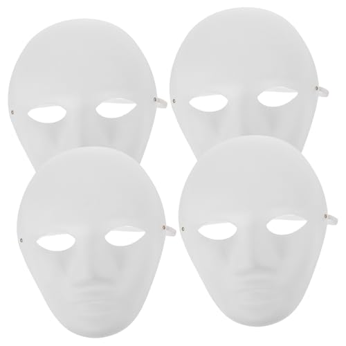 Hohopeti 4 Stück Teiliges DIY Pappmaché Gesichtsmasken Handbemalte Blanko Masken für Faschingsmasken Bemalen Bühnenauftritte Kostümparty Dekoration Unbedruckt Sicher für Vielseitig von Hohopeti