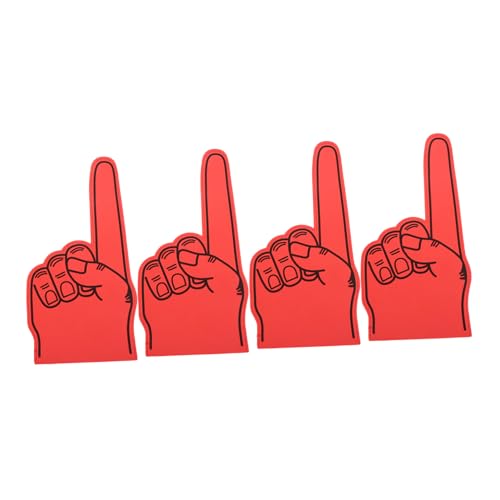 Hohopeti 4 Stück Teiliges Eva Schaumstoff Finger Rot Leichtes Sicheres Sport und Cheerleading Accessoire für Stadion Schulspiele und Partys Auffällige Farben für Fußball Basketball und von Hohopeti