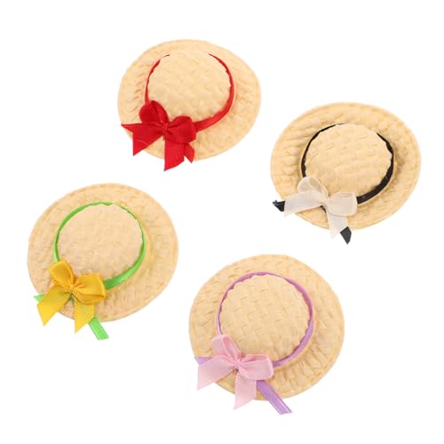 Hohopeti 4 Stück Teiliges Handgefertigte Mini Strohhüte Kleine Handgewebte Puppenhüte in Rot Mehrfarbig Gelb-grün für DIY Bastelprojekte Puppenhausdeko und Fotorequisiten Hohopeti 4 Stück Teiliges Handgefertigte Mini Strohhüte Kleine Handgewebte Puppenhüte in Rot Mehrfarbig Gelb-grün für DIY Bastelprojekte Puppenhausdeko und Fotorequisiten von Hohopeti
